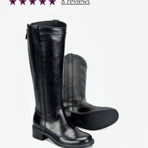 Sofft Black Over-the-Knee Leather Riding Boots